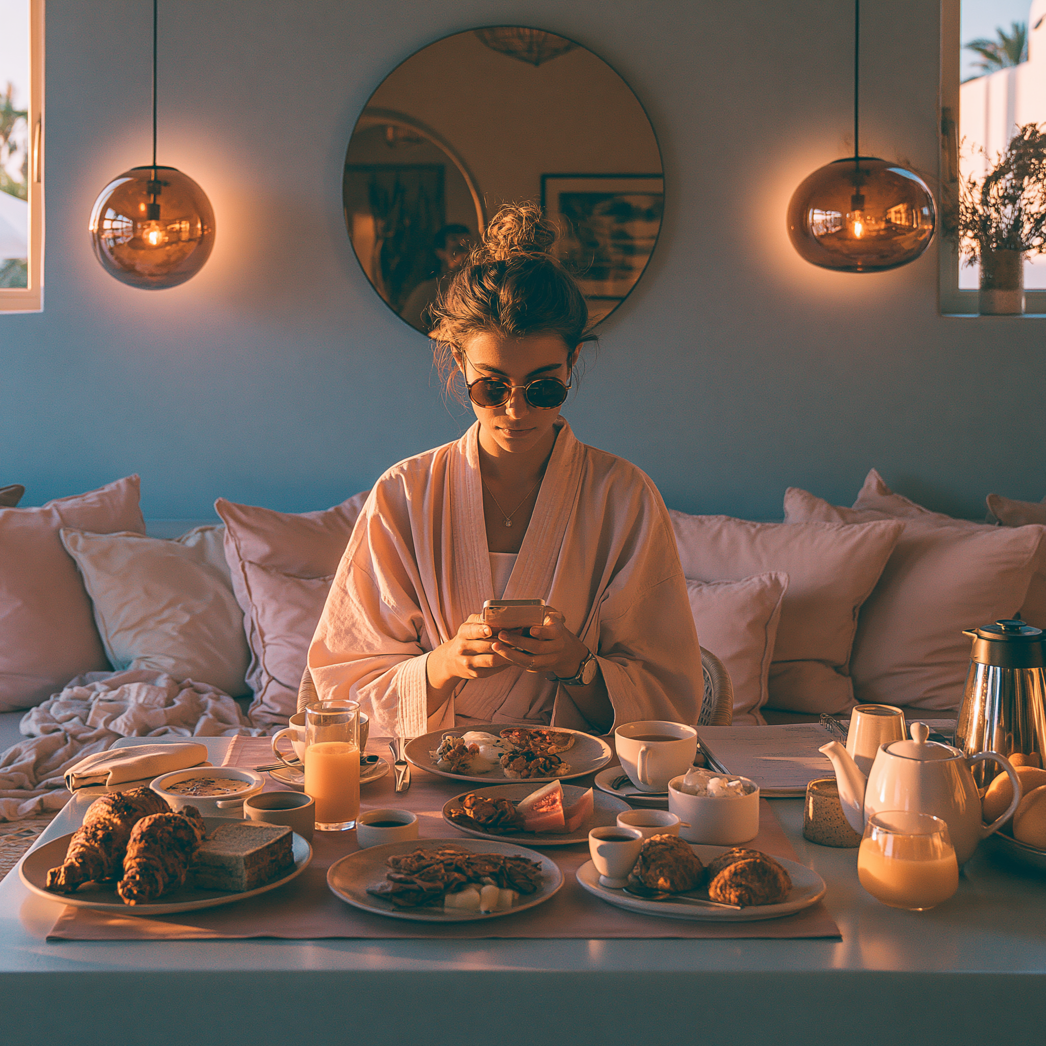 Gast bestellt Frühstück per WhatsApp-Chatbot